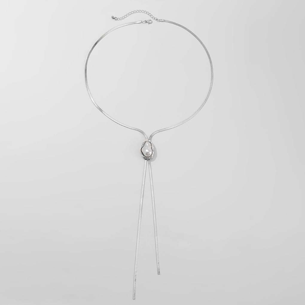 FUTIMELY Dainty Long Gold Necklace for Women,Thin Herringbone Chain Necklace,Long Lariat Necklace Body Jewelry - Image 6