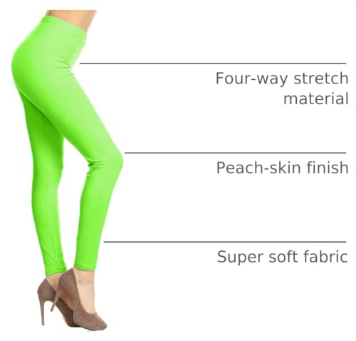 Image of Leggings Depot Women's High Waist Leggings Soft 1 inch Waistband Solid Pants - Regular, Plus, 1X3X, 3X5X