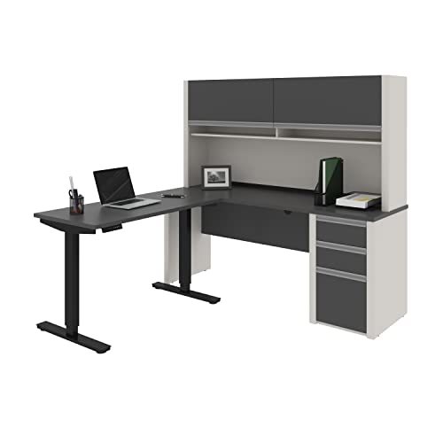 BESTAR Connexion L-Desk Hutch Including Electric Height
