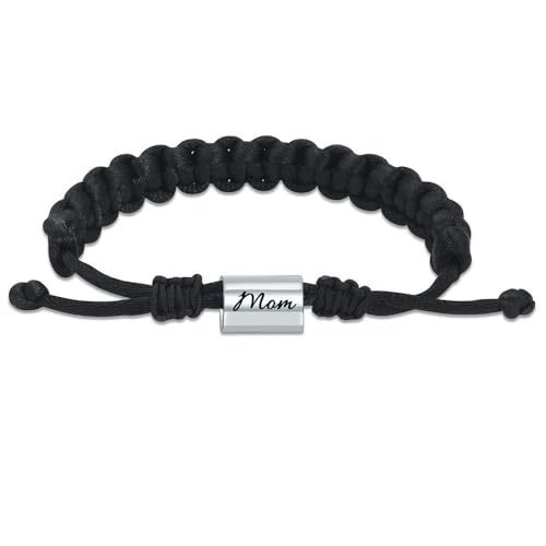 Bracelet d'urne cylindrique pour cendres et bijoux de crémation réglables en corde noire