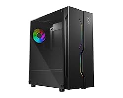 MSI MAG Vampiric 010X Mid-Tower ATX Gehäuse (1x USB 3.1 Anschluss, 1x 120mm A-RGB Fan im Lieferumfang, schwarz, RGB)