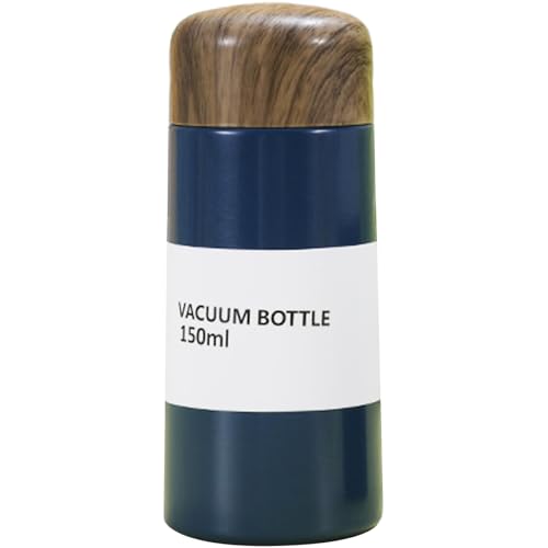 Botella de agua, 150 ml de acero inoxidable taza de vacío con tapa de corcho, mini botella de agua sellada portátil con filtro de té para la oficina escolar y el hogar