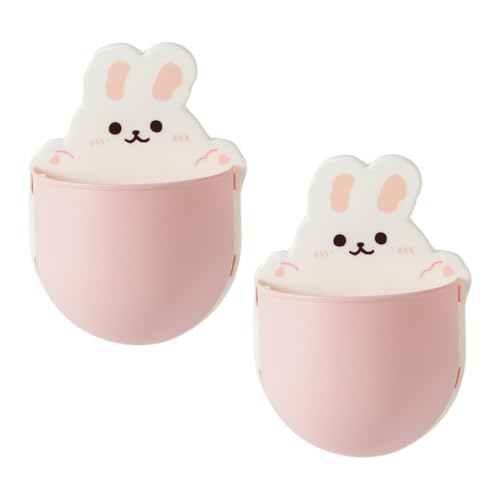 ULDIGI 2pcs Wall-Mounted Cartoon Storage Holders for Bathroom Punching Toothbrush and Toothpaste Racks Convenient Drain Design for Organizing Wash Accessories