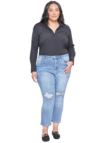 Royalty For Me Womens Women's Plus Size Sustainable Vintage Straight Ankle Jeans- Xp118070n4