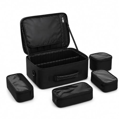 Image of SHAMAX Extra Large Makeup Vanity Bag for Beauty Professionals Train Case