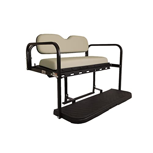 GTW MACH3 Golf Cart Rear Seat Kit Compatible with Yamaha Drive2 | Steel Frame | Made for 2017-Up Models (Stone)