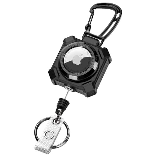 SAVORI AirTag Retractable Keychain, Heavy Duty Badge Reel with Airtag
