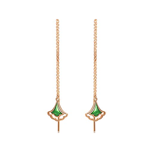 Image of CHOW SANG SANG Delicate Gold 18K Rose Gold Enamel Gingko Leaf Bracelet, Necklace for Women 92255B 92255N
