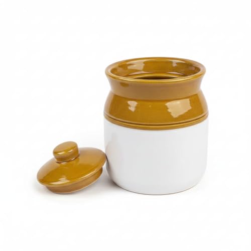 Image of Ceramic Pickle Jars With Lid|Barni|Containers|Storage Jar For Spice Pickle Chatni Achar|Hand Painted Ceramic Barni|Achar Ki Barni|Pack Of 2 (500 Ml & 1000 Ml) PJ-LW-1005,Multicolor