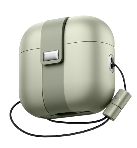 Image of SURITCH for AirPods 4 Case (2024), Magnetic Lock Bumper Cases Compatible with Airpods 4th Generation, Rugged Protective Cover with Stylish Hanging Lanyard Cases for Women Men, Green