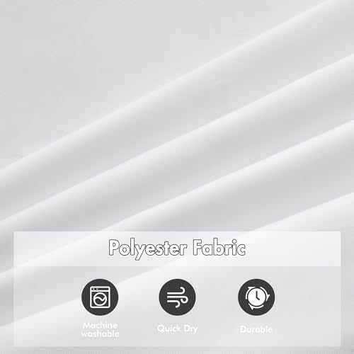 Miniatura 6 de Miulee Cortina De Ducha 150 X 180 Cm Cortinas De Baño De Poliéster Tela Impermeable Antimoho Secado Rápido Lavable Cortina Baño Blanco Con 10 Ganchos