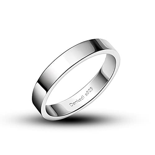 H&Beautimer Minimalist 925 Sterling Silver Ring High polishing Dome 3.5MM Ring For Women & Men -Fit Wedding Jewelry Gift Size 3-13 Suitable for all ages