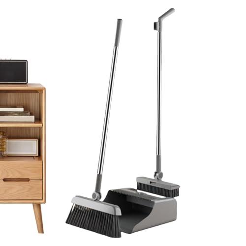 Juego Combinado De Escoba Y Recogedor,3 Piezas Herramienta De Barrido Y Limpieza Con Plumero Resistente Al Óxido - Escoba Con Recogedor - Para Hogar Cocina Apartamento Interior Exterior Suelo Dormitor
