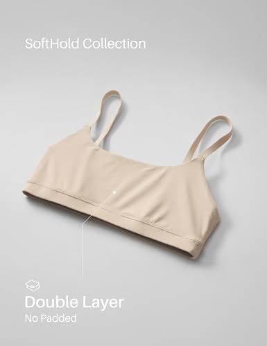 Image of CRZ YOGA Softhold Scoop Neck Bralette | Double Lined, Light Support, Non Padded, Wireless, Casual, Ultra-Soft, Adjustable Square Back, Everyday Bra for Women
