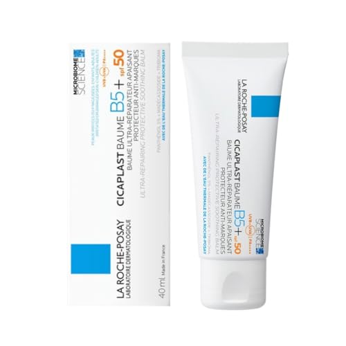 La Roche-Posay - Cicaplast Baume B5 SPF 50 - Crème Cicatrisante Réparatrice et Apaisante - Crème Visage et Corps Enrichie en Vitamine B5 & Beurre de Karité - Soin pour Peaux Sensibles et Fragilisées