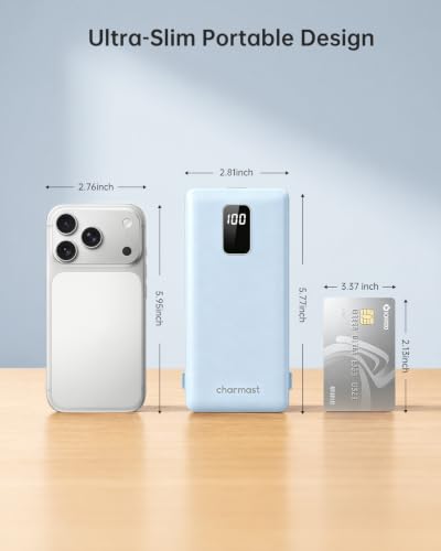 Image of charmast Portable Charger Power Bank Built in Cables,10000mAh Battery Pack