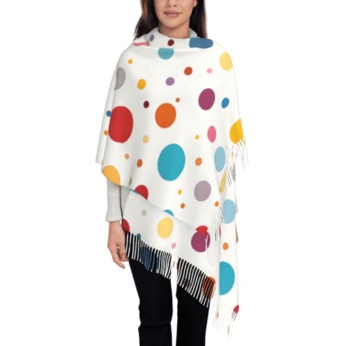 Écharpe à pompons personnalisée cadeau femme hiver doux à pois noir