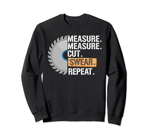 Funny Dad Measure Cut Swear Repeat Handyman Father Day Felpa