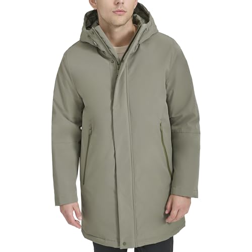 DOCKERS Men's Softshell Mid-Length Hooded City Coat