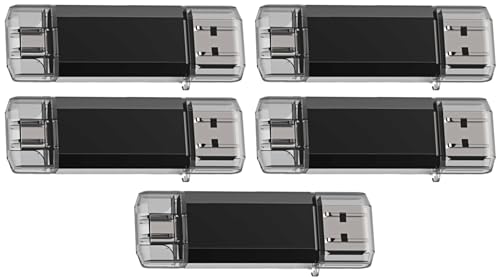 GoRAM 16GB (5 Pack) Dual Drive Go-Stick USB 3.0 + USB-C Type-C Flash Drive for Android Smartphones, Computers, Macbooks, Tablets, PC (16GB)