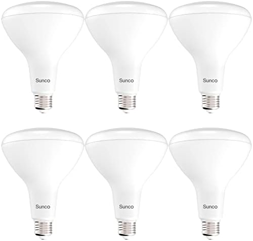 Sunco BR40 Light Bulb, LED Indoor Flood Light, Dimmable, 4000K Cool White, 1400 LM, E26 Base, Recessed Can Light, High Lumen, Flicker-Free - UL & Energy Star 6 Pack, 100W Equivalent 17W