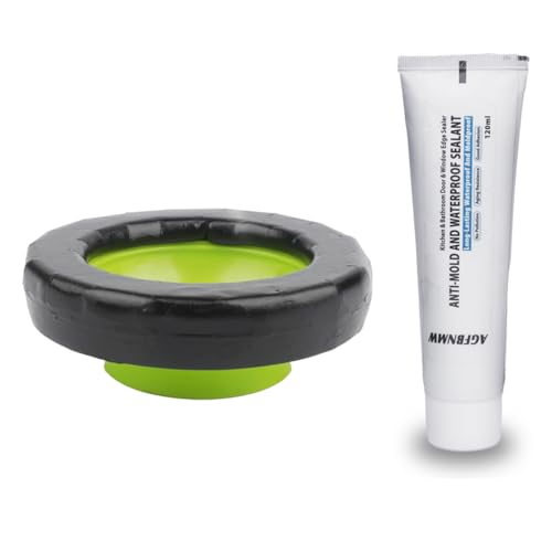 Universal Wax Toilet Flange Seal &ndash; Rubber Wax-Free Gasket Ring & Sealant for Toilet Installation...