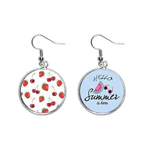 Pendientes de sandía e ilustración roja el regalo de verano