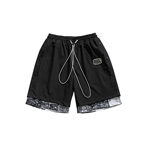 Short homme avec boutons latéraux et design splicing tendance