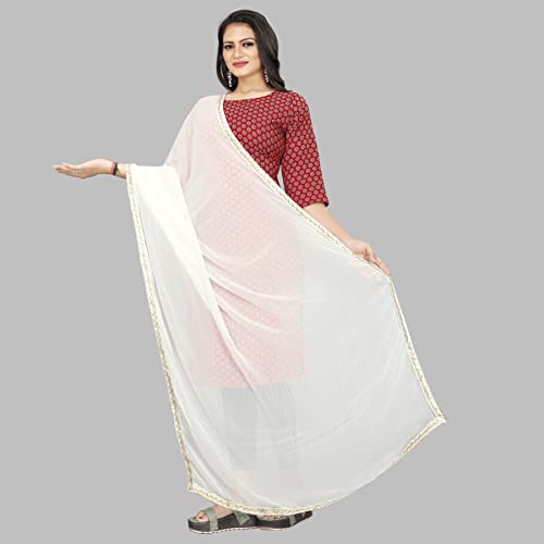Women's Chiffon Dupattta with Border Lace Dupatta2