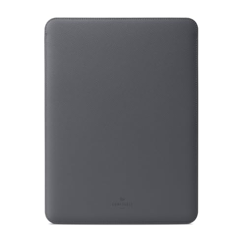 Housse ordinateur 14 pouces étui cuir véritable gris foncé compatible avec MacBook Pro 14 M5 M4