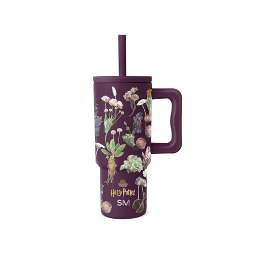 Image of Simple Modern Harry Potter Kids 24 oz Tumbler with Handle and Silicone Straw Lid | Spill Proof and Leak Resistant | Reusable Stainless Steel Bottle | Gift Kids Boys Girls | Trek Collection | Herbology