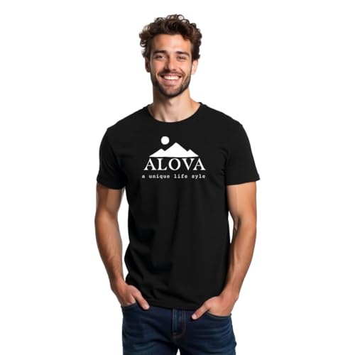 Image of ALOVA Trendy Men's Polyester Printed Round Neck T-Shirt - Soft, Breathable & Durable