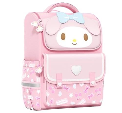 Many Rainbows Mochila escolar My Melody com desenho animado japonês, rosa, 38 x 27 x 16cm, Casual