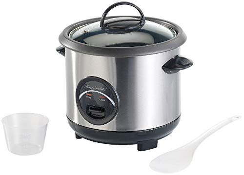 Rosenstein & Söhne Rice Kocher: Edelstahl-Reiskocher mit automatischer Warmhalte-Funktion, 0,6...