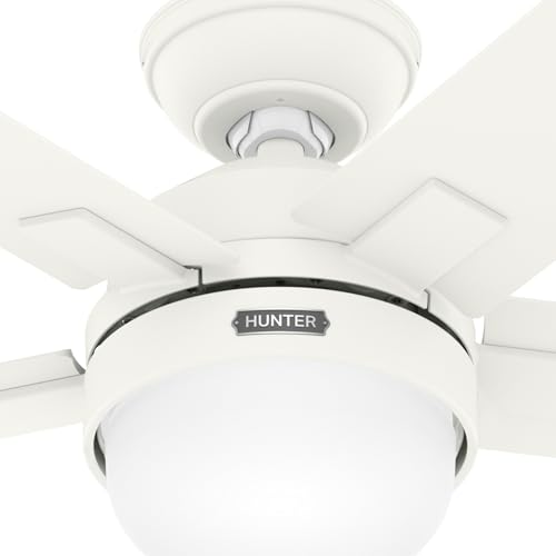 Ventilateur de plafond avec lumière blanc à télécommande Hunter Zeal