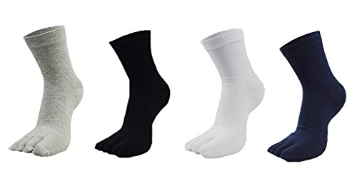 ACMEDE 4 Pairs Healthy Toe Socks for Men - Antibacterial Socks with Five Toes