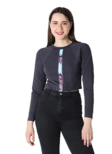 Image of Leriya Fashion Long Sleeve Crop Top Cropped Sweatshirt for Women with Thumb Hole Western Top