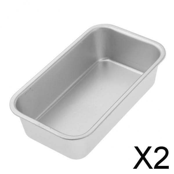 MERISHOPP®2xAluminum Alloy Bakeware Loaf Pan Toast Cheese Box Brownie Baking Mold B|Home & Garden