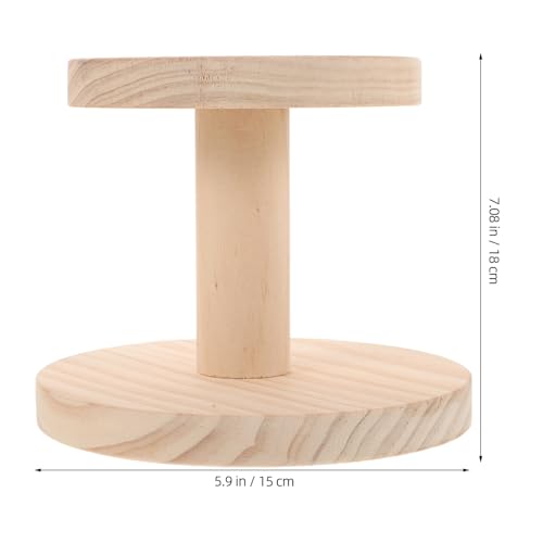 OFFIGAM Household Ironing Board Accessory Small Round White Base Wooden Ironing Stool Replacement Part for Home