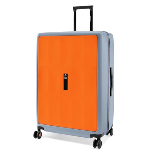 Image of Nasher Miles Zanzibar TSA Lock Hard-Sided Polycarbonate 8 Wheels Double Spinner Check-in Luggage Orange Grey 28 inch |75cm Trolley Bag| Suitcase,Large