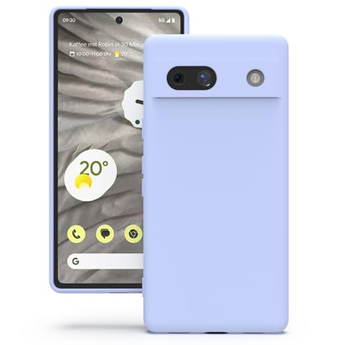 YATWIN Hülle für Google Pixel 7a Silikon Handyhülle mit Futter 1mm Kamera und Displayschutz Dünn & Leicht Anti Kratzer Case Lila