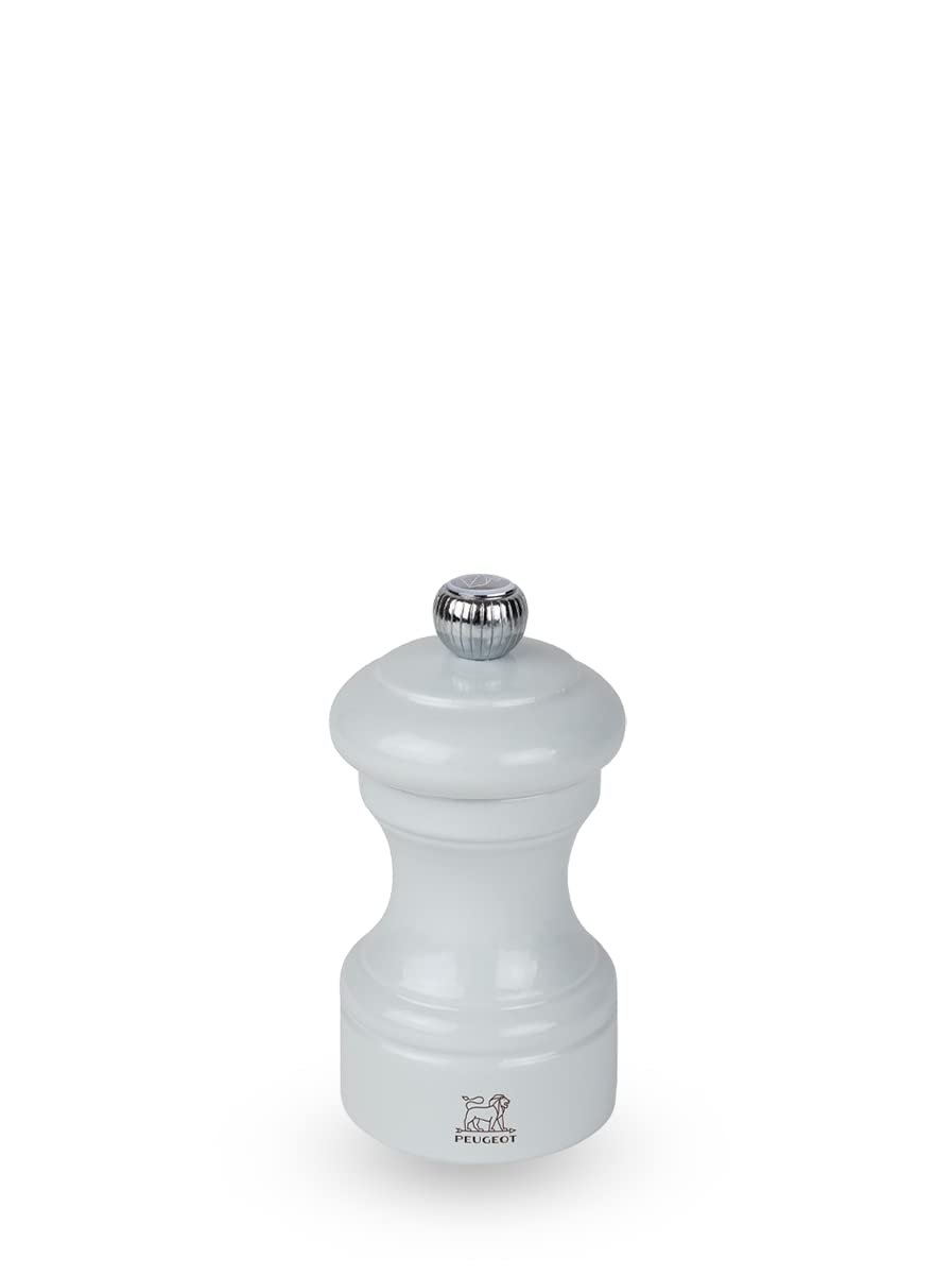 Peugeot - Bistro 10 cm Salt Mill - Classic Salt Grinder - Made with PEFC Certified Wood - Lifetime Guaranteed Mechanism - Made in France - Bistrorama - Pearl Grey Colour