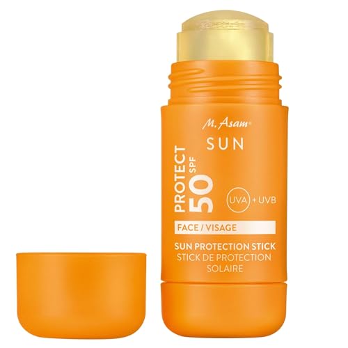 M. Asam SUN Protection Stick SPF50 (15g) - Sonnencreme Gesicht 50 Mit Hohem UV Schutz, Praktischer Stick Für Unterwegs, Transparenter Sonnenschutz Für Gesicht, Zieht Schnell Ein Ohne Rückstände