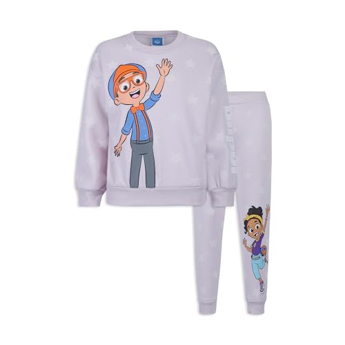 Blippi and Meekah Girls 2 Piece Sweatshirt and Pant Sets for Toddlers and Little Kids