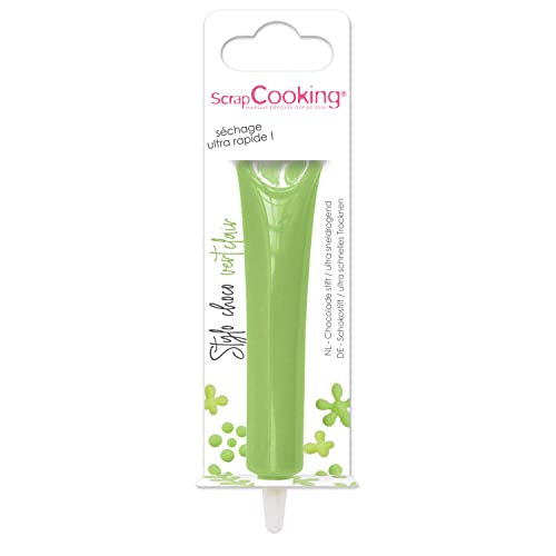 ScrapCooking - Stylo Choco Vert Clair - Crayon Alimentaire Pâtisserie 25 g - Stylo Décoratif Comestible - Écrire & Dessiner sur Desserts, Gâteaux &...
