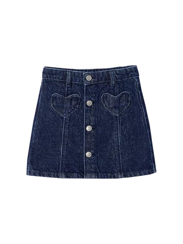 Vertbaudet Mädchen Jeansrock mit Knöpfen dunkelblau 140