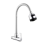 Top 10 Melhores Torneira Para Cozinha para comprar em 2025 4 Torneira Cozinha de Parede Gourmet Flexível em Metal – 1/4 de Volta, Jato Duplo (Chuveirinho e...