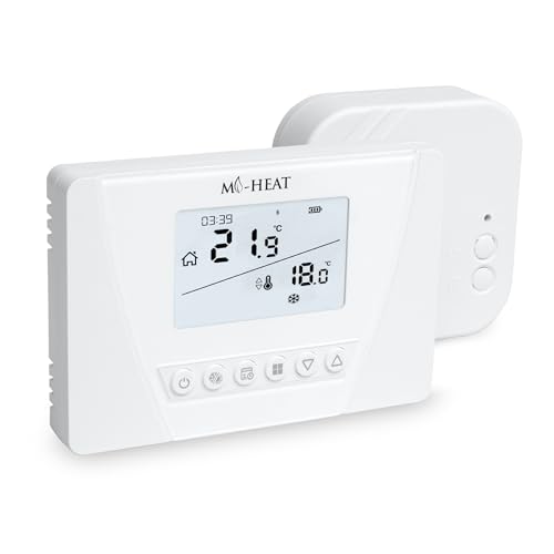 Mi-Heat Mi-300S RF programmierbares Funk-Thermostat Set digitales Raumthermostat für Fußbodenheizung Elektroheizung Heizkessel Therme und Infrarotheizung