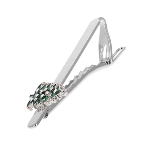 TENDYCOCO Elegant Festive Snowflake Christmas Tree Tie Clasp For Men Unique Holiday Accessory And Business Suit Clip Present For Men
