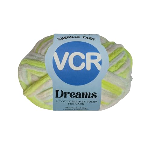 Image of VCR Neon Glow Tri-Color, 100 Grams Hank, 60 Meters Length, Premium Polyester Ball for Crochet and Knitting, Pack of 1 Yarn, Soft and Bulky Fur Suitable for DIY